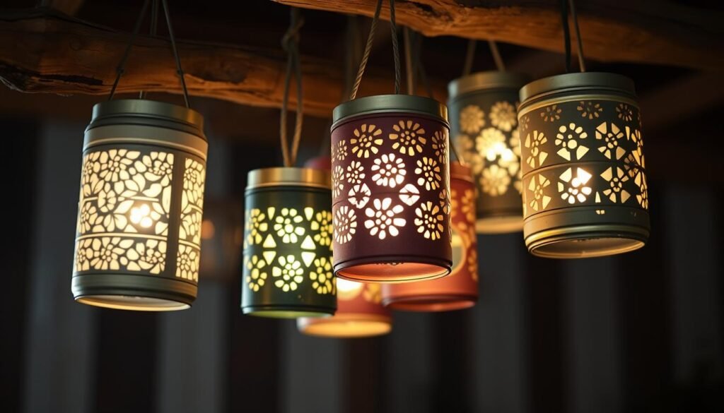 upcycled tin can lanterns