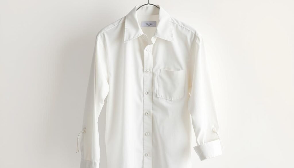 white button-down shirt